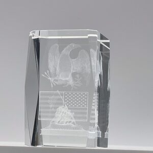 BOLD EAGLE US MARINE CORPS IWO JIMA MEMORIAL 3 D LASER CRYSTAL